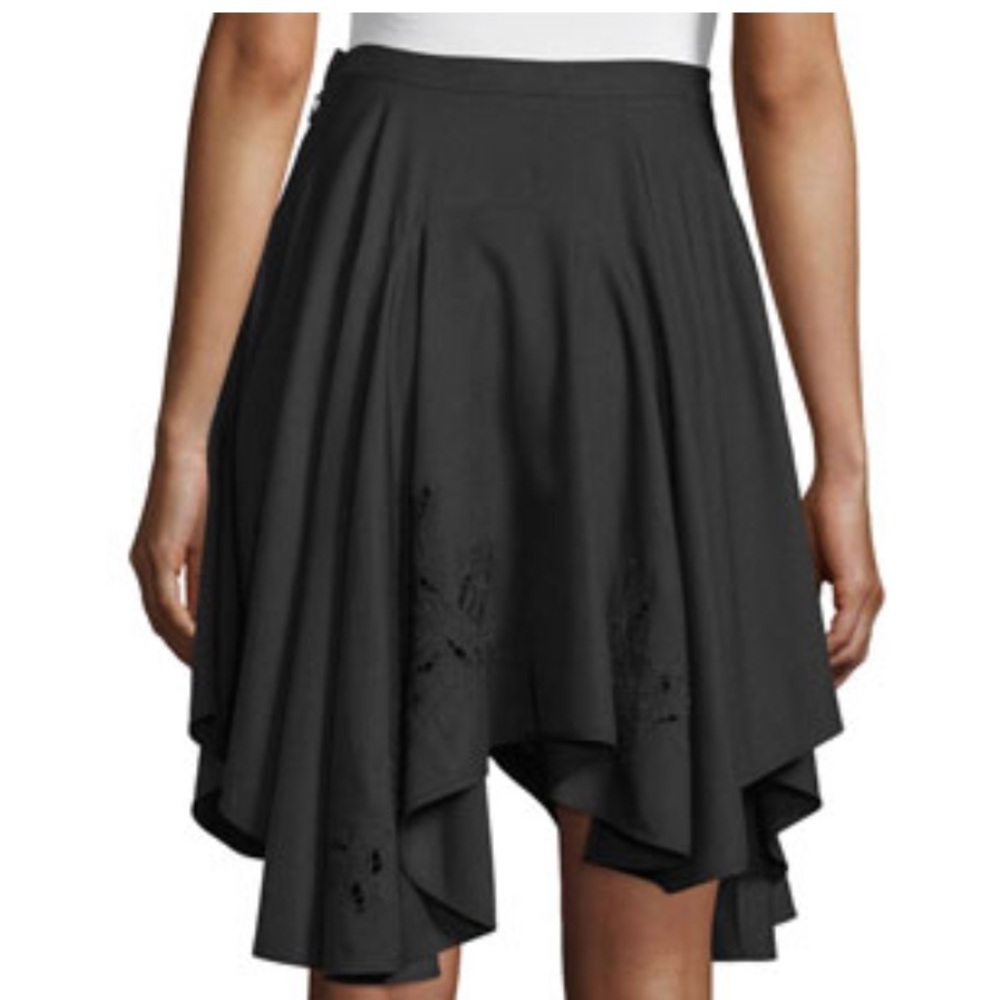 Halston Heritage Flounce Asymmetric Hem Skirt